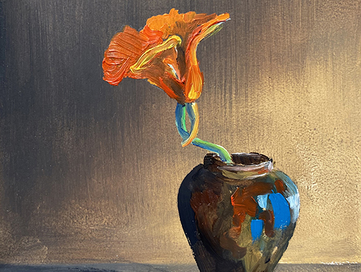 Orange Flower in Pot