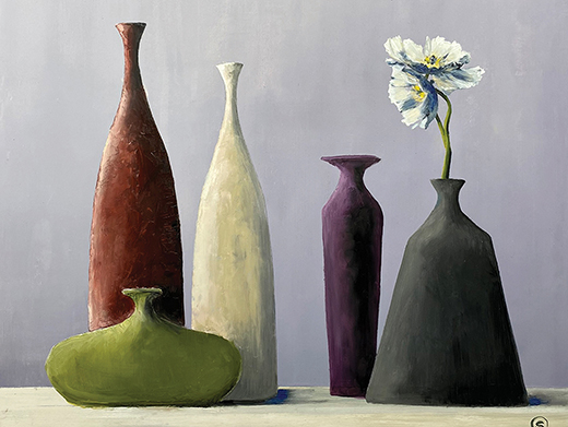 White Poppy and Vases