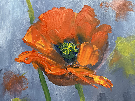 Poppy on Blue